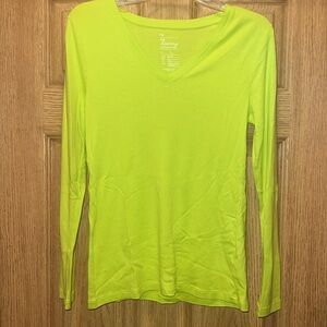 Lime green, Gap, super soft long sleeve V-neck size L